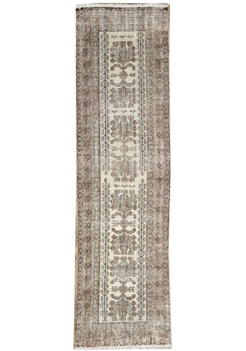 3'1x11'5 Hand Knotted Floral Oriental Wool Runner Rug