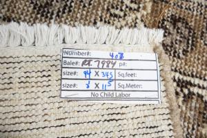 3'1x11'5 Hand Knotted Floral Oriental Wool Runner Rug