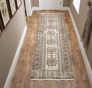 3'1x11'5 Hand Knotted Floral Oriental Wool Runner Rug