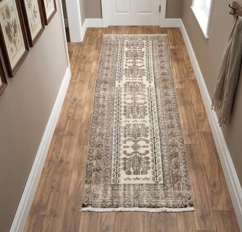 3'1x11'5 Hand Knotted Floral Oriental Wool Runner Rug