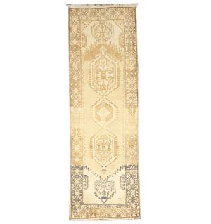 3'2x10'0 Hand Knotted Floral Oriental Wool Runner Rug