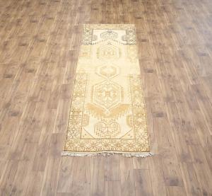 3'2x10'0 Hand Knotted Floral Oriental Wool Runner Rug