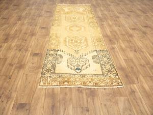 3'2x10'0 Hand Knotted Floral Oriental Wool Runner Rug