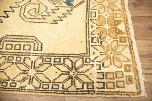 3'2x10'0 Hand Knotted Floral Oriental Wool Runner Rug