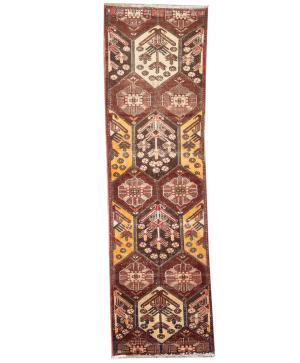 2'8x9'5 Hand Knotted Tribal Oriental Wool Runner Rug