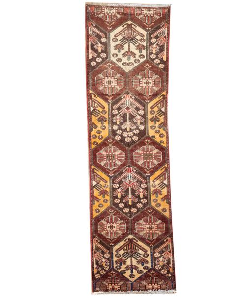 2'8x9'5 Hand Knotted Tribal Oriental Wool Runner Rug