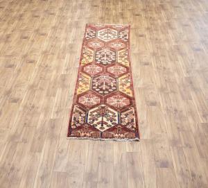 2'8x9'5 Hand Knotted Tribal Oriental Wool Runner Rug
