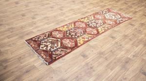 2'8x9'5 Hand Knotted Tribal Oriental Wool Runner Rug