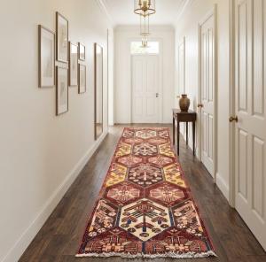 2'8x9'5 Hand Knotted Tribal Oriental Wool Runner Rug