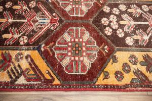 2'8x9'5 Hand Knotted Tribal Oriental Wool Runner Rug