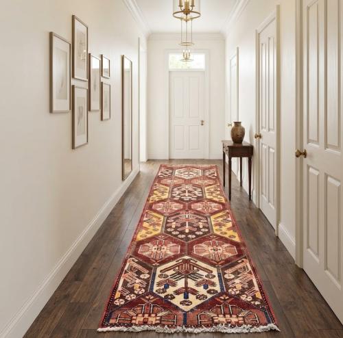 2'8x9'5 Hand Knotted Tribal Oriental Wool Runner Rug