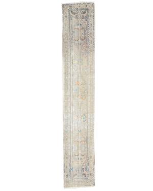 1'7x9'1 Hand Knotted Tribal Floral Oriental Wool Runner Rug