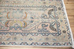 1'7x9'1 Hand Knotted Tribal Floral Oriental Wool Runner Rug