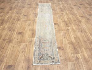 1'7x9'1 Hand Knotted Tribal Floral Oriental Wool Runner Rug