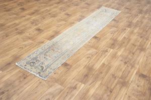 1'7x9'1 Hand Knotted Tribal Floral Oriental Wool Runner Rug