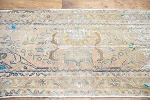 1'7x9'1 Hand Knotted Tribal Floral Oriental Wool Runner Rug