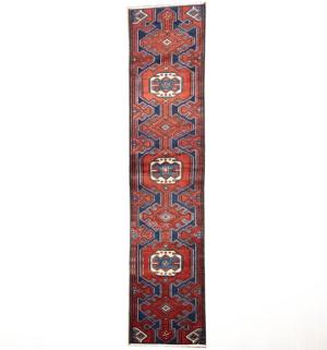 1'11x9'2 Hand Knotted Tribal Geometric Oriental Wool Runner Rug