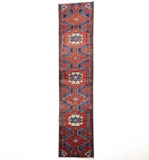 1'11x9'2 Hand Knotted Tribal Geometric Oriental Wool Runner Rug