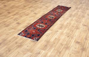 1'11x9'2 Hand Knotted Tribal Geometric Oriental Wool Runner Rug