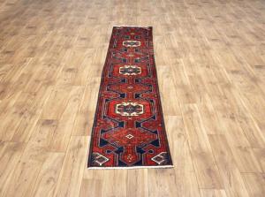 1'11x9'2 Hand Knotted Tribal Geometric Oriental Wool Runner Rug