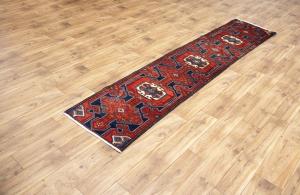 1'11x9'2 Hand Knotted Tribal Geometric Oriental Wool Runner Rug