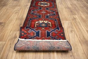 1'11x9'2 Hand Knotted Tribal Geometric Oriental Wool Runner Rug