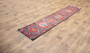 1'11x9'2 Hand Knotted Tribal Geometric Oriental Wool Runner Rug