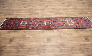 1'11x9'2 Hand Knotted Tribal Geometric Oriental Wool Runner Rug