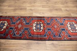 1'11x9'2 Hand Knotted Tribal Geometric Oriental Wool Runner Rug