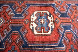 1'11x9'2 Hand Knotted Tribal Geometric Oriental Wool Runner Rug