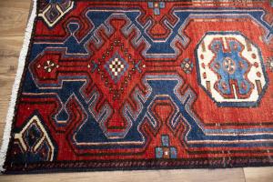 1'11x9'2 Hand Knotted Tribal Geometric Oriental Wool Runner Rug