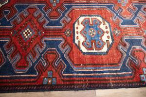 1'11x9'2 Hand Knotted Tribal Geometric Oriental Wool Runner Rug