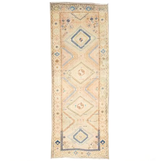 3'5x9'7 Hand Knotted Tribal Geometric Oriental Wool Runner Rug
