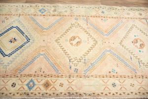 3'5x9'7 Hand Knotted Tribal Geometric Oriental Wool Runner Rug