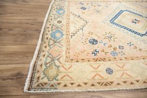 3'5x9'7 Hand Knotted Tribal Geometric Oriental Wool Runner Rug