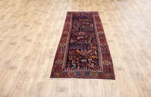 3'4x9'11 Hand Knotted Tribal Geometric Oriental Wool Runner Rug