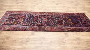 3'4x9'11 Hand Knotted Tribal Geometric Oriental Wool Runner Rug
