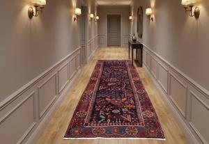 3'4x9'11 Hand Knotted Tribal Geometric Oriental Wool Runner Rug
