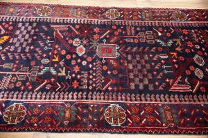3'4x9'11 Hand Knotted Tribal Geometric Oriental Wool Runner Rug