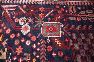 3'4x9'11 Hand Knotted Tribal Geometric Oriental Wool Runner Rug
