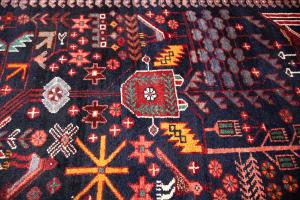 3'4x9'11 Hand Knotted Tribal Geometric Oriental Wool Runner Rug
