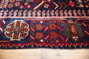3'4x9'11 Hand Knotted Tribal Geometric Oriental Wool Runner Rug