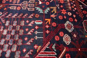 3'4x9'11 Hand Knotted Tribal Geometric Oriental Wool Runner Rug
