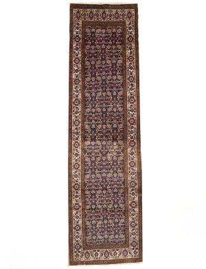 3'7x12'3 Hand Knotted Floral Tribal Oriental Wool Runner Rug