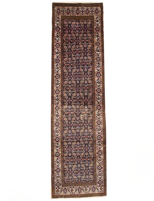 3'7x12'3 Hand Knotted Floral Tribal Oriental Wool Runner Rug