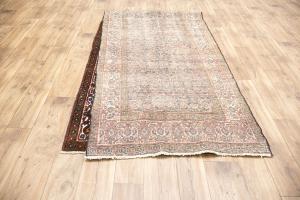 3'7x12'3 Hand Knotted Floral Tribal Oriental Wool Runner Rug
