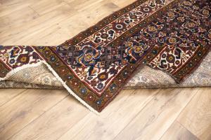3'7x12'3 Hand Knotted Floral Tribal Oriental Wool Runner Rug