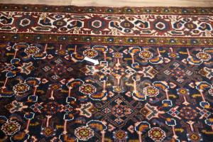 3'7x12'3 Hand Knotted Floral Tribal Oriental Wool Runner Rug