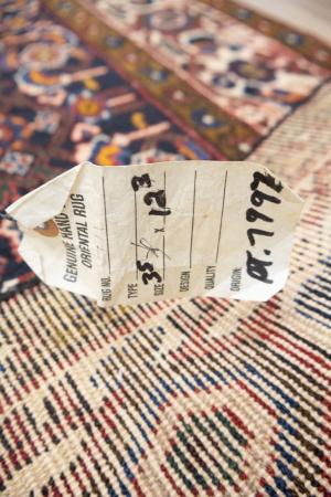 3'7x12'3 Hand Knotted Floral Tribal Oriental Wool Runner Rug