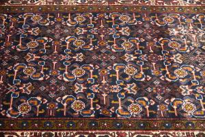 3'7x12'3 Hand Knotted Floral Tribal Oriental Wool Runner Rug